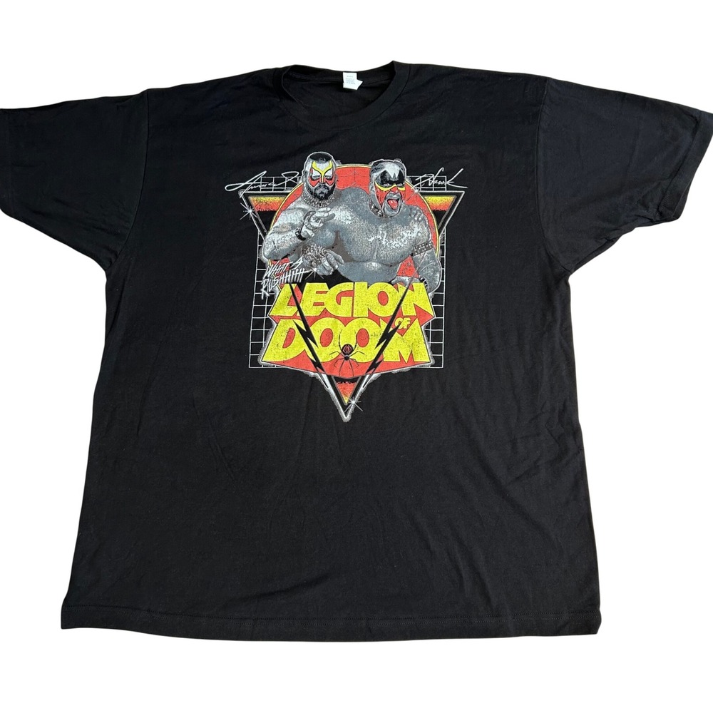 Tultex Legion of Doom WWE Wrestling Graphic T-Shirt Mens XXL Black What A Rush